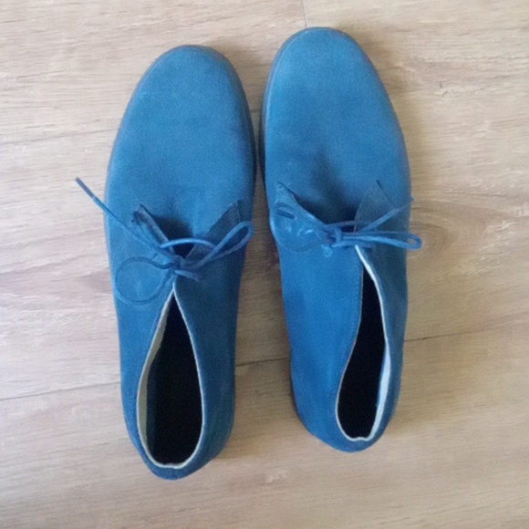 Mens navy blue desert boots - Picture 3 of 7